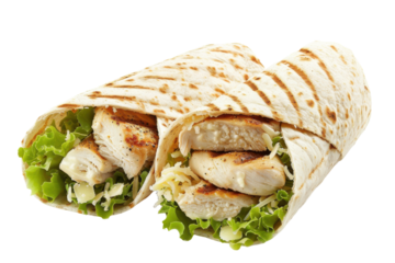 Chicken Caesar Wrap Image Isolated On Transparent Background