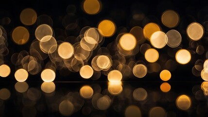 Golden bokeh lights abstract background illustration