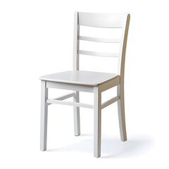 Wooden white chair isolated on white background