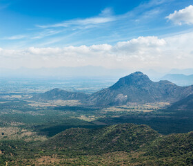 View of Western Ghats mountains, India