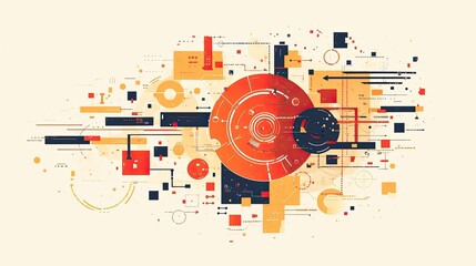 Obraz premium minimalist presentation backgrounds for a technology and data infused