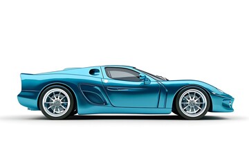 Fototapeta premium Blue conceptual sports cabriolet for driving around the city and racing track on a white background. 3d rendering.