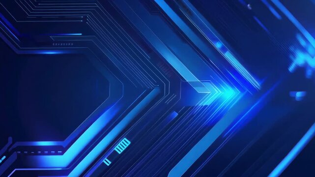 Futuristic blue circuit board design with sleek lines and glowing elements, perfect for technology and innovation themes.