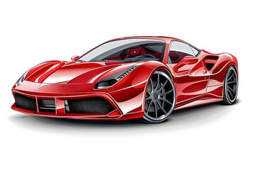 Obraz premium Red car image on isolated white background,