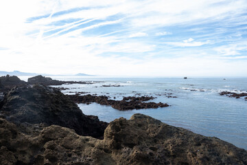 Morning on the coast in Biarritz, France