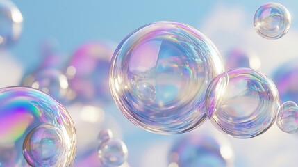 A Beautiful Display of Iridescent Bubbles in the Sky