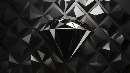 3d black diamond pattern abstract wallpaper on dark background