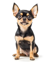 Small black Chihuahua puppy isolated on white background