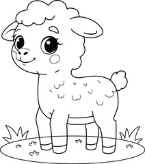 sheep cartoon page silhouette 