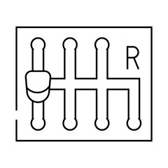 manual transmission car line icon vector. manual transmission car sign. isolated contour symbol black illustration