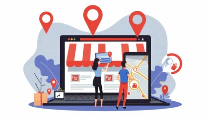 Local SEO Optimization for Businesses, local SEO optimization for businesses with an image showing marketers optimizing Google My Business listings