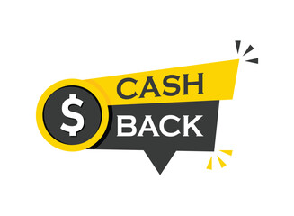Cashback icon in flat style. Money back label vector illustration on isolated background. Cash back poster sign business concept.