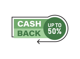 Cashback icon in flat style. Money back label vector illustration on isolated background. Cash back poster sign business concept.