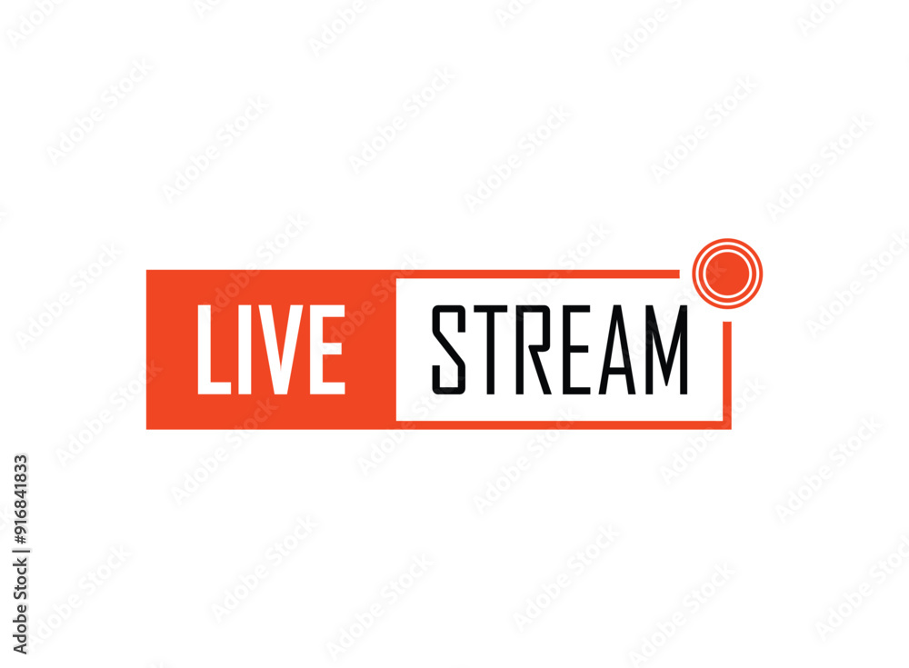 Poster live stream button icon in flat style. webinar vector illustration on isolated background. streaming