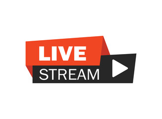 Live stream button icon in flat style. Webinar vector illustration on isolated background. Streaming sign business concept.