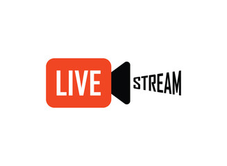 Live stream button icon in flat style. Webinar vector illustration on isolated background. Streaming sign business concept.