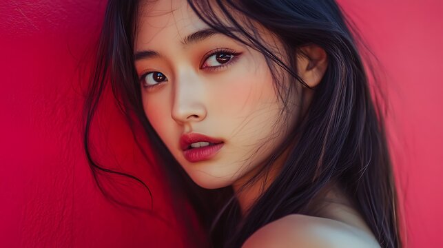 Portrait of instagram Japanese model, unsplash