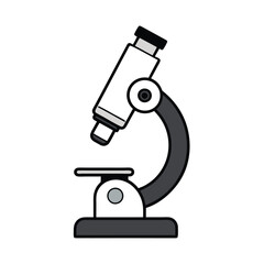 Microscope Vector Illustration Icon - Colorful Line Art Logo.