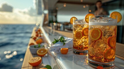 Luxury Yacht Cocktails with Ocean View