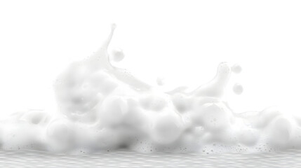 White soap foam isolated on transparent background