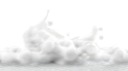 White soap foam isolated on transparent background