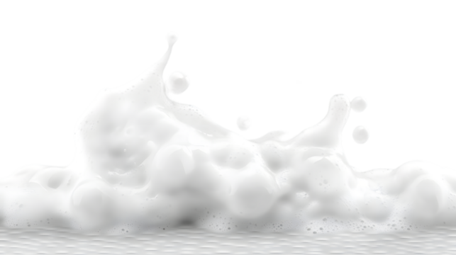 White soap foam isolated on transparent background