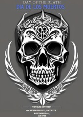 Dia de muertos background. English Translation - Day of the Dead. Mexican Dia de muertos celebration. November 2. Vector illustration. Poster, Banner, Flyer, Greeting Card, Invitation Card, Template.