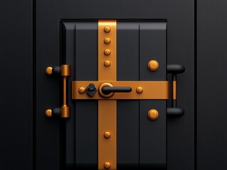 Security safe in a bank vault, high-level security, flat design illustration
