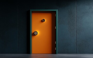 Security safe in a basement, maximum security placement, flat design illustration