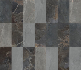 Beautiful patchwork mixed of natural marbles or stones with decorations