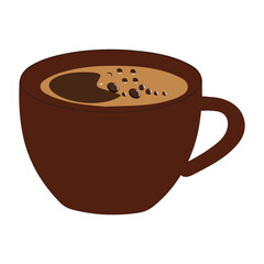 Coffee cup illustration icon vector. Flat illustration of coffee cups and beans in a seamless pattern, perfect for coffee shop designs