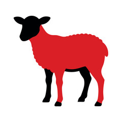 a Lamb standing vector art illustration