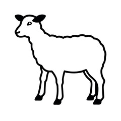 a Lamb standing vector art illustration