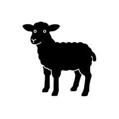 a Lamb standing vector art illustration