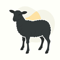 a Lamb standing vector art illustration