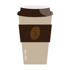 Coffee cup illustration icon vector. Flat illustration of coffee cups and beans in a seamless pattern, perfect for coffee shop designs