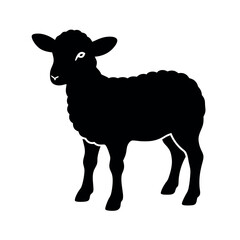 a Lamb standing vector art illustration