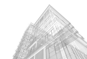 Fototapeta premium Modern building architectural 3d rendering