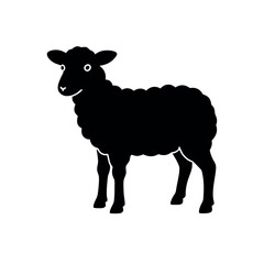 a Lamb standing vector art illustration