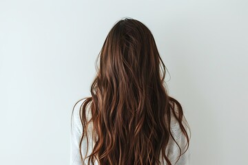 Naklejka premium long hair Young woman have problem with dyed hair and damaged.
