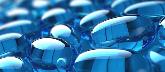 Obraz premium Blue Glossy Spheres Abstract Background