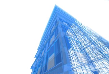 Modern building architectural 3d rendering