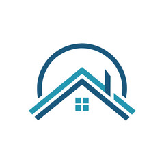 a minimal and simple house logo vector art illustration, isolated white background