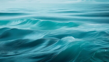 Fototapeta premium A cool teal background with a subtle wave pattern, evoking the tranquility of the ocean