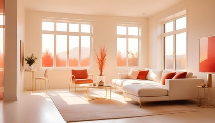 Fototapeta premium Photo interior modern design room 3d illustration