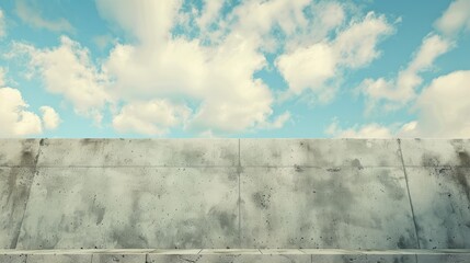 Concrete wall and sky backdrop