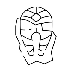 frozen fish line icon vector. frozen fish sign. isolated contour symbol black illustration