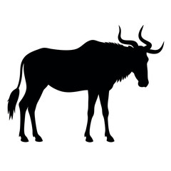 a Wildebeest vector art illustration