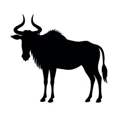 a Wildebeest vector art illustration