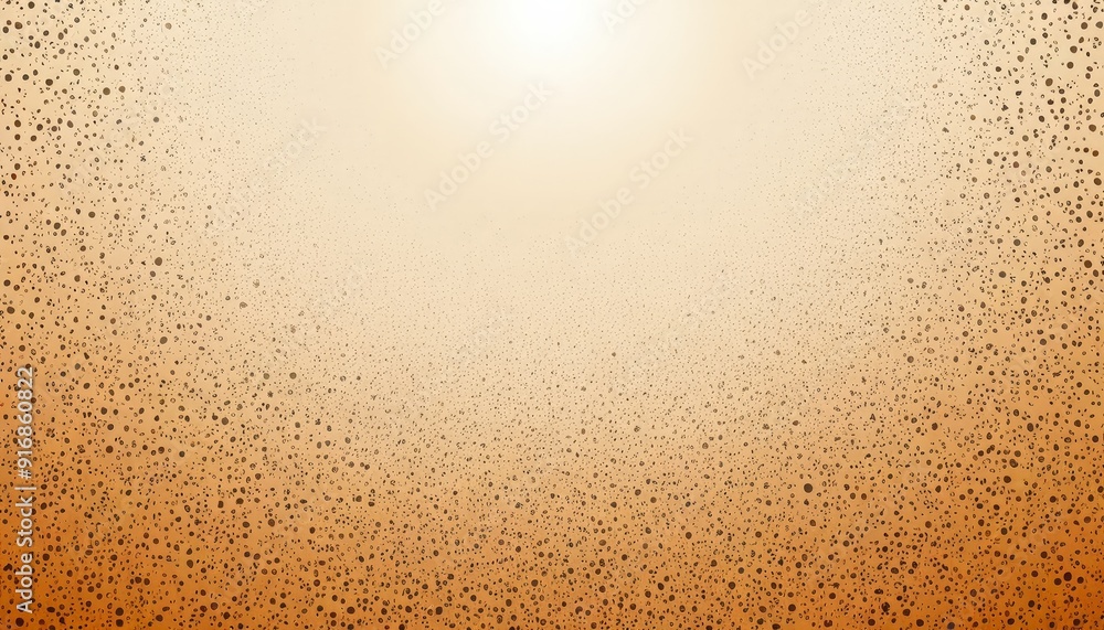 Poster gradient background with warm orange hue, featuring speckled texture and bright light source in the 